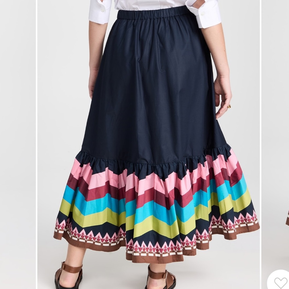 Black Multicolored Vibrant Chevron Patterned Midi… - image 2